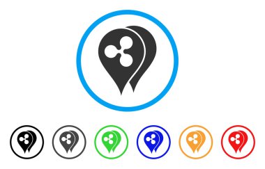 Harita işaretleri yuvarlak simge dalgalanma