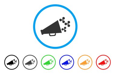 Megafon yuvarlak simge dalgalanma