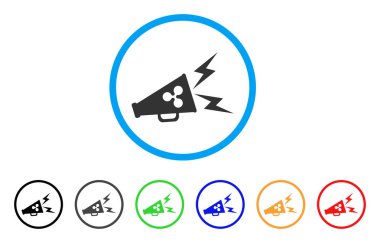 Megafon uyarı yuvarlak simge dalgalanma