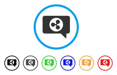 İleti bulut yuvarlak simge dalgalanma