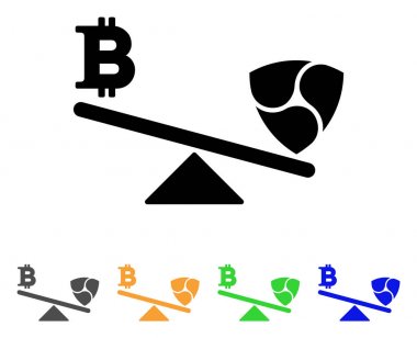 Bitcoin Nem dengesi vektör simge salıncaklar