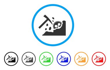 Kayalar yuvarlak simge madencilik dalgalanma