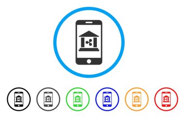 Dalgalanma hareket eden banka simgesi yuvarlak