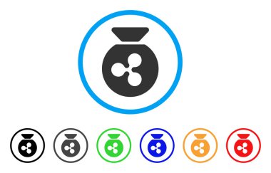 Para çantası yuvarlak simge dalgalanma