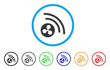 Radyo sinyali yuvarlak simge dalgalanma