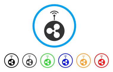 Radyo vericisi yuvarlak simge dalgalanma