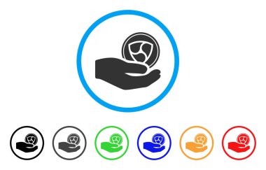 Nem bağış el yuvarlak simgesi