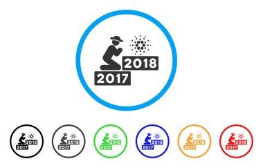 Kişi dua Cardano 2018 simgesi yuvarlak