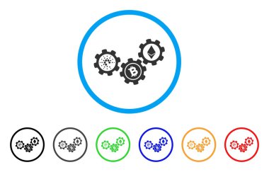 Cardano Cryptocurrency motoru simgesini yuvarlak