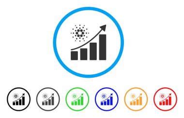 Cardano büyüme grafik yuvarlak simgesini