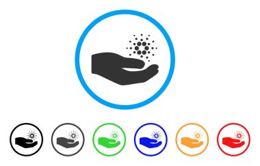 Cardano maaş el yuvarlak simgesi