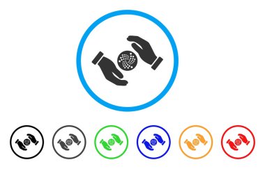 Iota bakım el yuvarlak simge