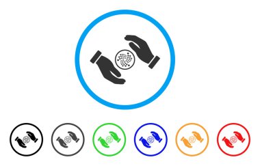 Iota bakım el yuvarlak simge