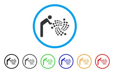 Iota yuvarlak simge haddeleme kişi