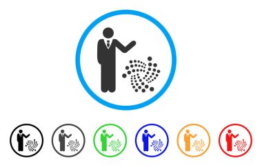 İşadamı Iota yuvarlak simge göster