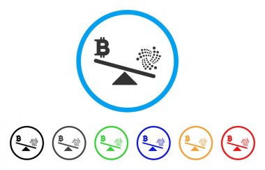 Iota Bitcoin denge ölçek simgesi yuvarlak