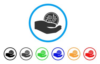 Iota para bağış el yuvarlak simgesi