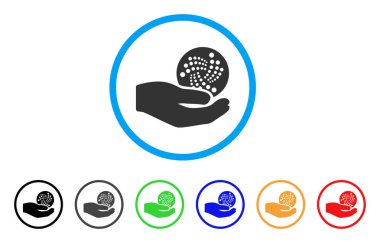 Iota bağış el yuvarlak simgesi