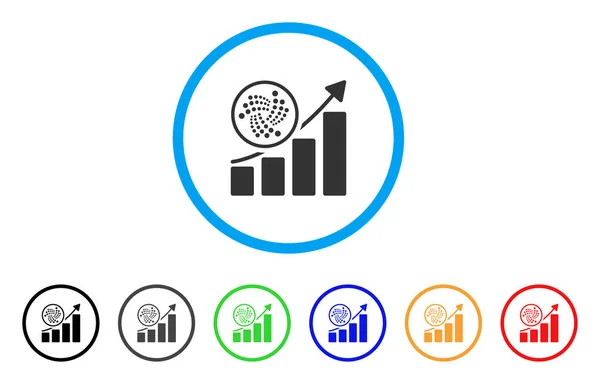 Iota yükselme eğilimi grafik yuvarlak simgesini — Stok Vektör