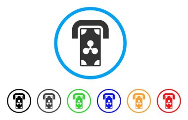 Bankamatiğe Terminal yuvarlak simge dalgalanma