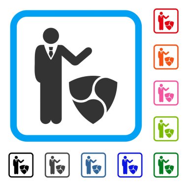 İşadamı Haritayı Nem simgesi çerçeveli