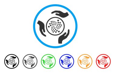 Iota bakım el yuvarlak simge