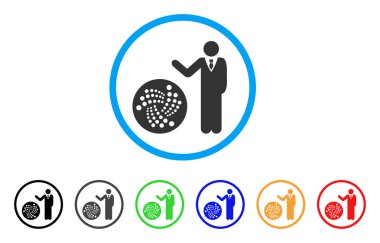 İşadamı Iota yuvarlak simge göster