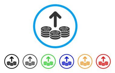 Iota paralar yuvarlak simge harcamak