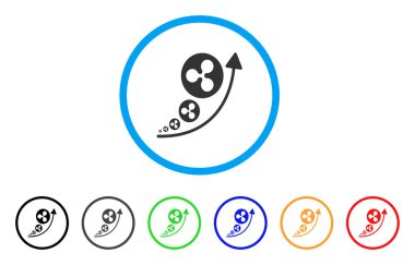 Enflasyon trendi yuvarlak simge dalgalanma