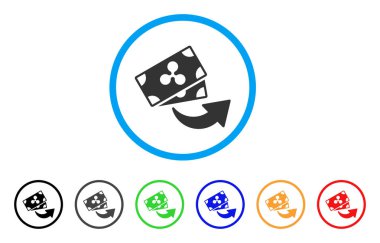 Dalgalanma banknotlar yuvarlak simge göndermek