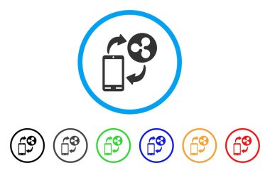 Mobil bankacılık yuvarlak simge dalgalanma