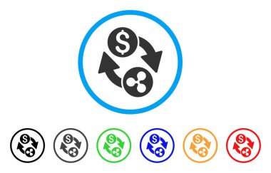 Dolar döviz okları yuvarlak simge dalgalanma