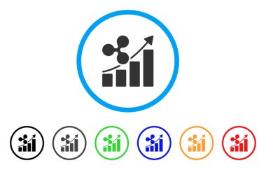 Büyüme trendi yuvarlak simge dalgalanma