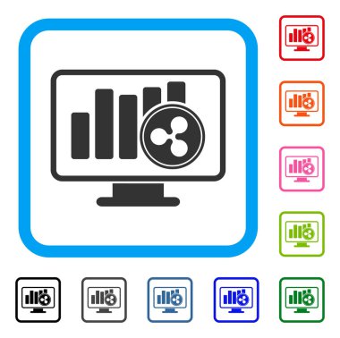 Dalgalanma grafik izleme simgesi çerçeveli