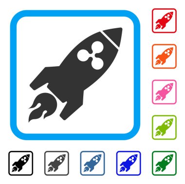 Dalgalanma roket simgesi çerçeveli