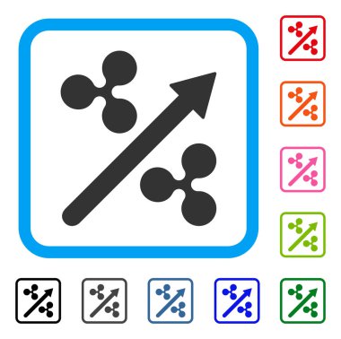 Dalgalanma yukarı ok simgesi çerçeveli