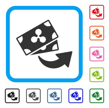 Dalgalanma banknotlar simgesi çerçeveli göndermek