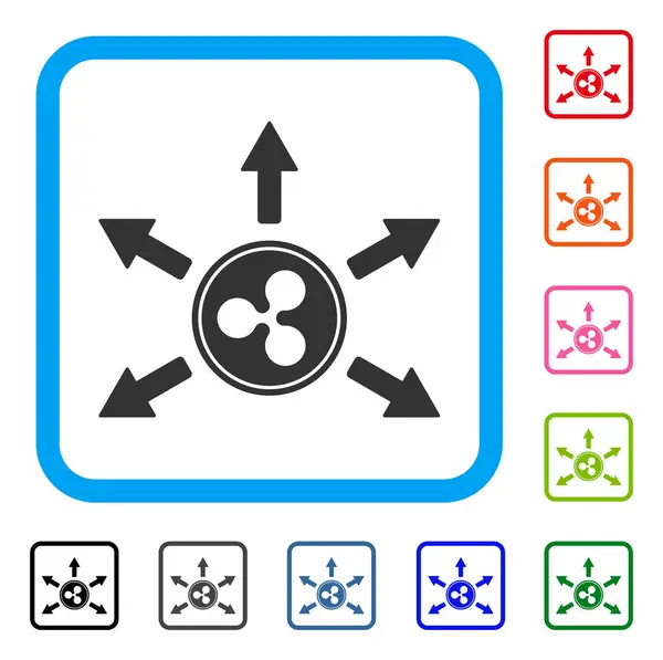 리플 Cashout 화살표 액자 아이콘 — 스톡 벡터