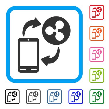 Dalgalanma mobil bankacılık simgesi çerçeveli