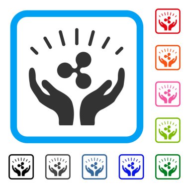 Dalgalanma refah eller simgesini çerçeveli