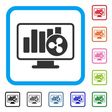 Dalgalanma grafik izleme simgesi çerçeveli