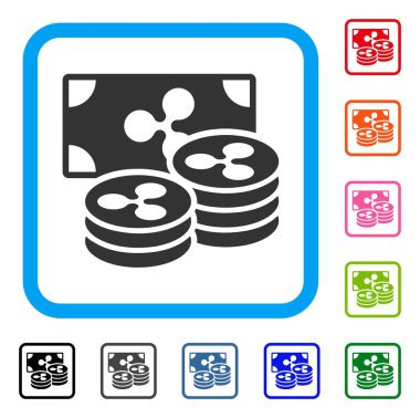 Dalgalanma sikke ve banknot simgesi çerçeveli