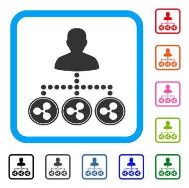 Dalgalanma paralar toplayıcı simgesi çerçeveli