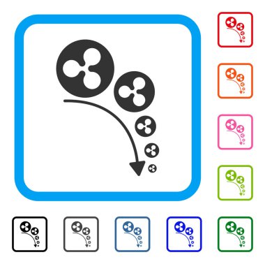 Dalgalanma deflasyon eğilim simgesi çerçeveli