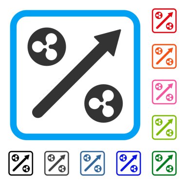 Dalgalanma büyümek ok çerçeveli simgesi