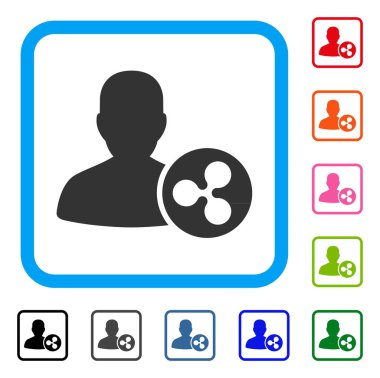 Dalgalanma kişi kredi simgesi çerçeveli