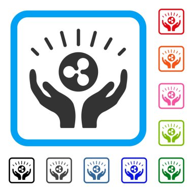 Dalgalanma refah eller simgesini çerçeveli