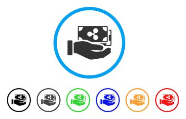 Dalgalanma banknotlar yuvarlak simge ödeme