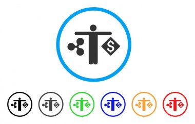 Kişi Karşılaştır dalgalanma Doları yuvarlak simge