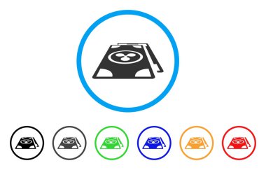 Banknot perspektif yuvarlak simge dalgalanma